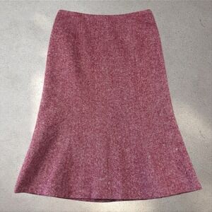 Hobbs London Tweed Wool Blend A-line Flare Midi Skirt Sz 12 Office Business